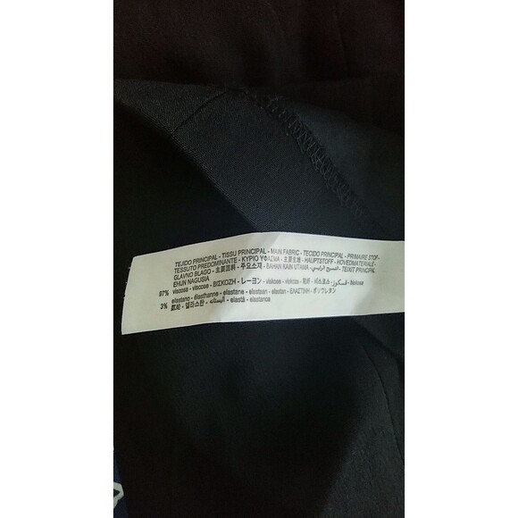 Zara Black Fitted Mesh Waist Long Sleeve Dress Size Small - Picture 4 of 8